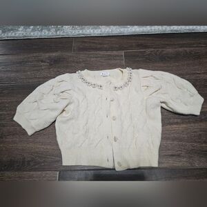 MABLE IVORY EMBELLISHED Sweater Sz L